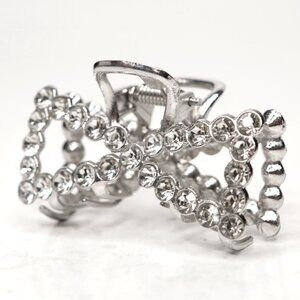 Butterfly Rhinestone Hair Clip Glitter Posh Silver Wedding Bridal Party Prom